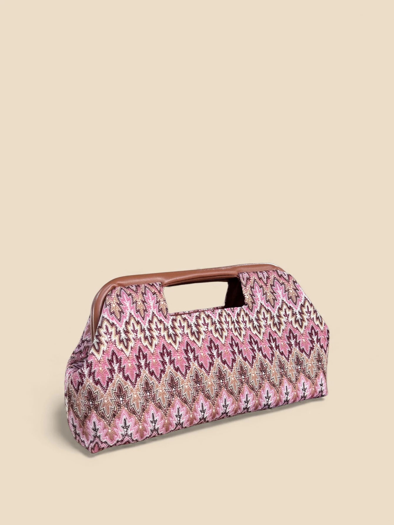 Pink Handle Clutch Bag