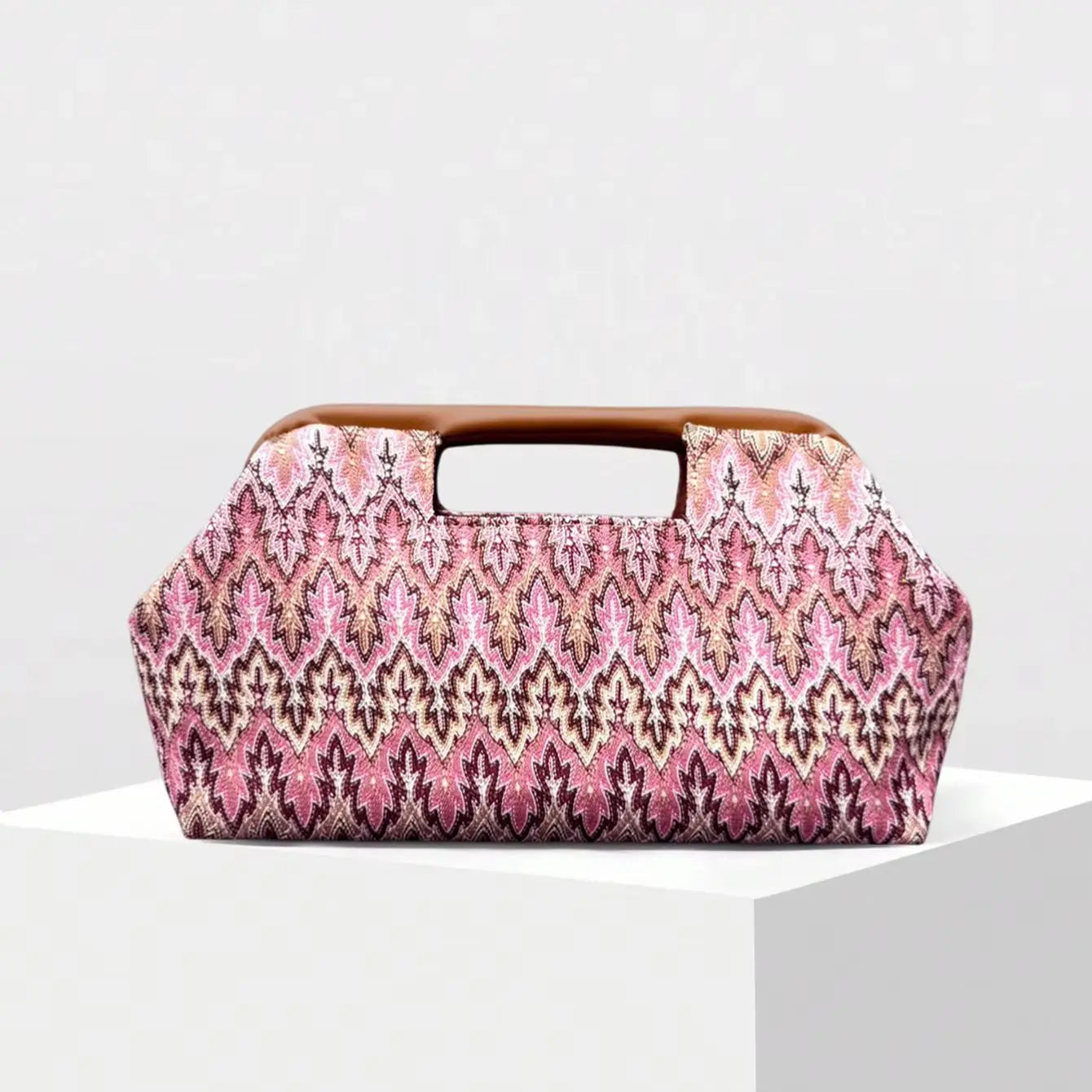 Pink Handle Clutch Bag