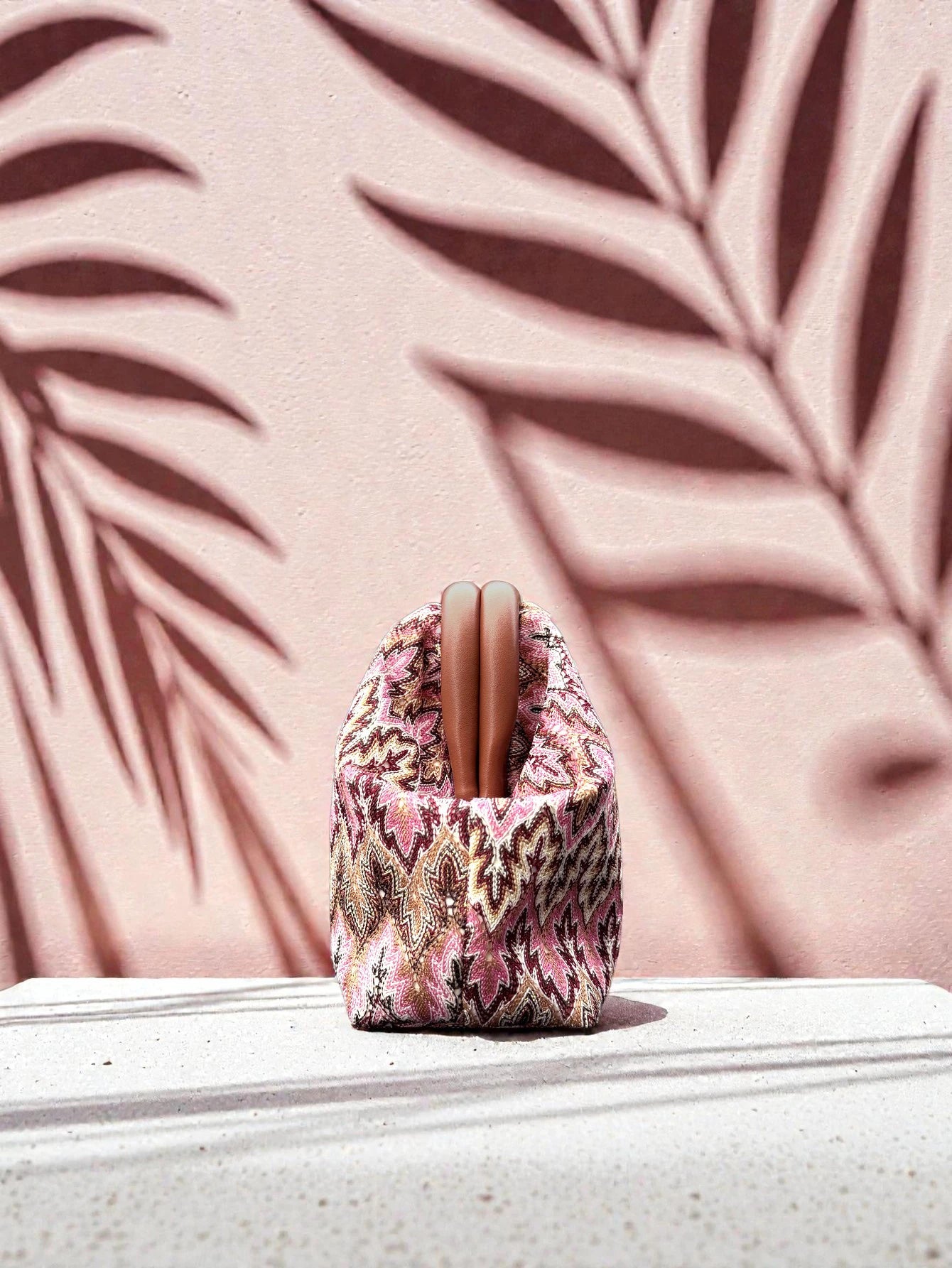 Pink Handle Clutch Bag